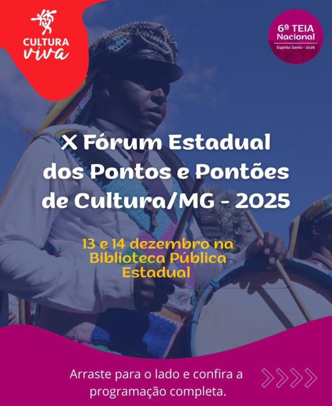 Programação X Fórum Estadual dos Pontos e Pontões de Cultura de MG