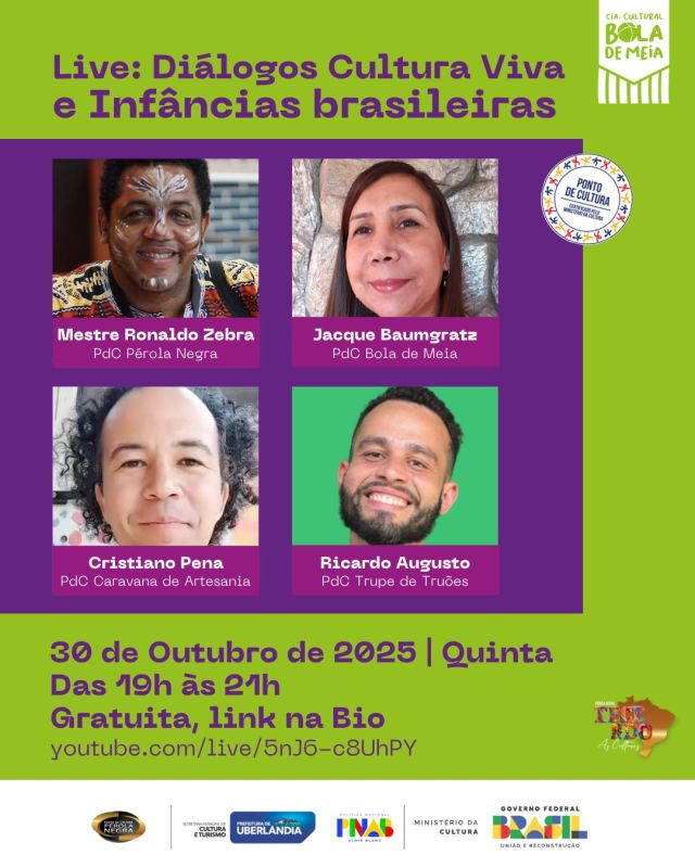 LIVE: DIÁLOGOS CULTURA VIVA E INFÂNCIAS  BRASILEIRAS